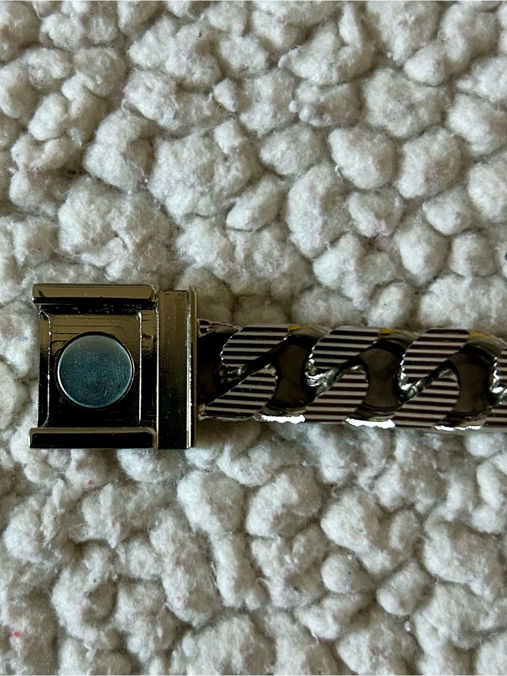 Fendi Palladium Shadow Chain Bracelet with Square Branded Clasp - Size Large - Picture 7 of 14
